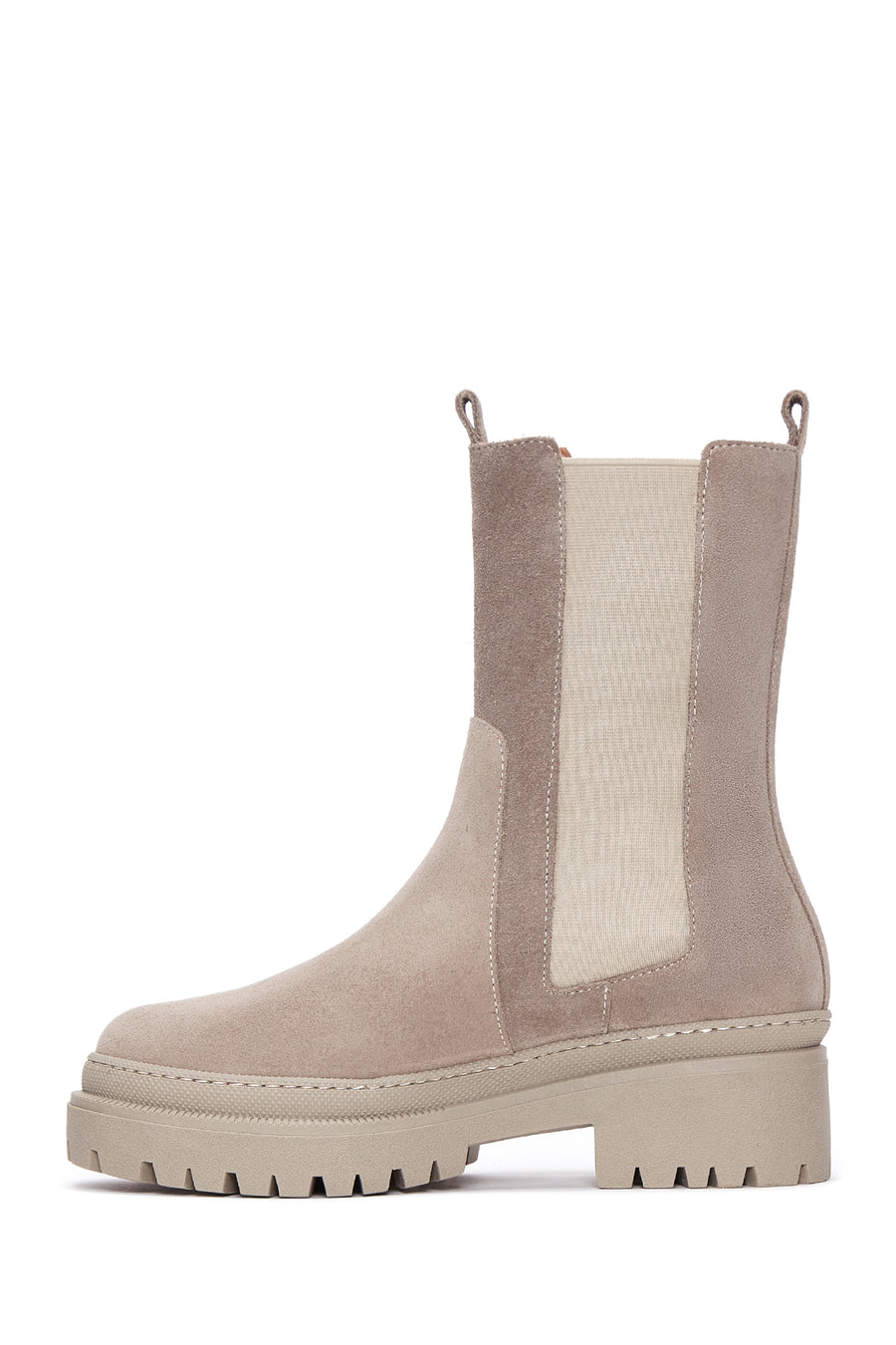Women's Gray Suede Leather Chelsea Boots