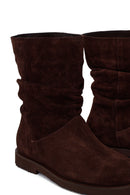 Woman Brown Suede Boots | Derimod