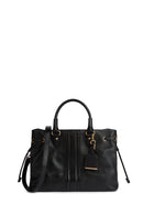 Geox Women's Black Marsila Long Strap Leather Handbag | Derimod