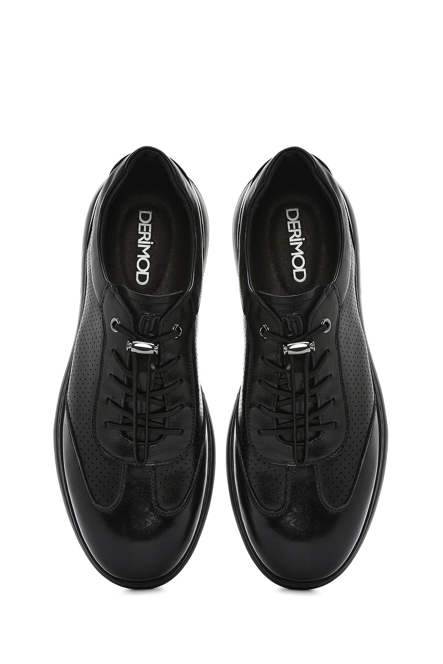 Men's Black Lace-up Leather Casual Shoes