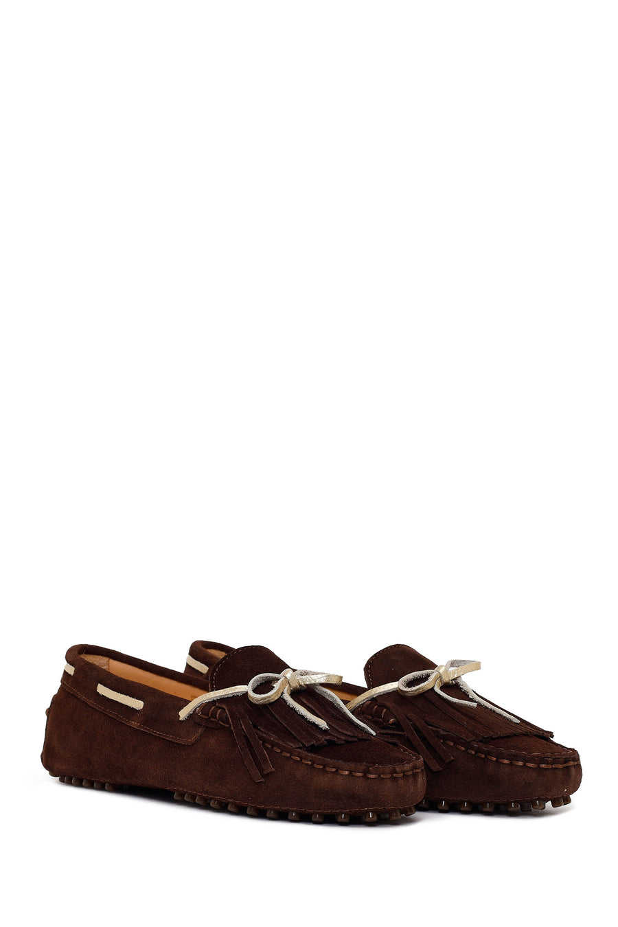 Woman Brown Tassel Suede Loafer