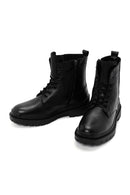 Men's Black Zippered Casual Leather Boots | Derimod