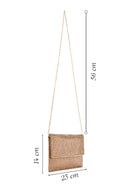 Women's Gold Long Chain Strap Stoned Clutch Bag | Derimod