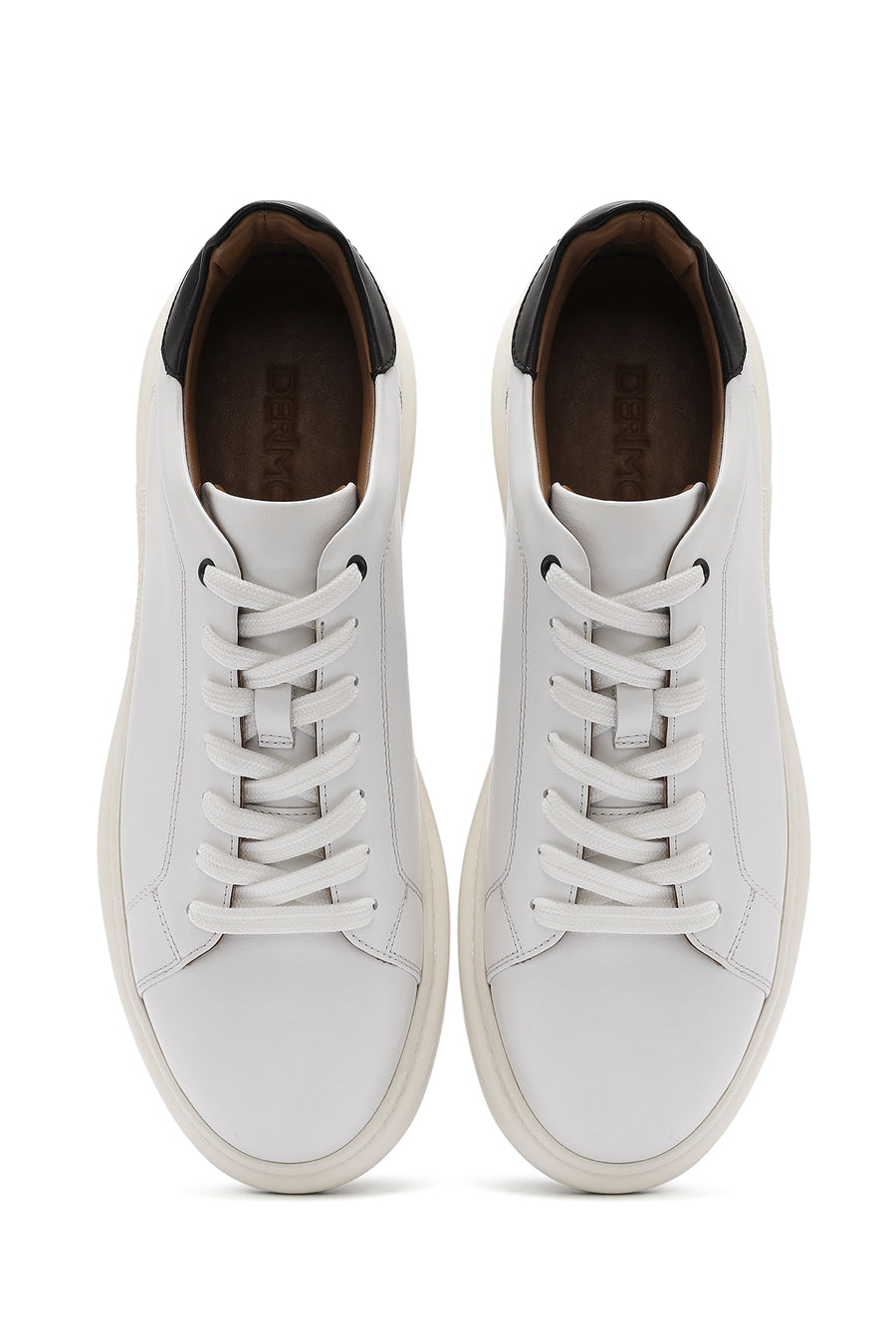 Men's White Lace-up Leather Sneaker