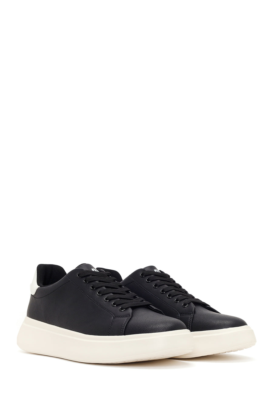 Men's Black Lace-Up Thick Sole Sneaker