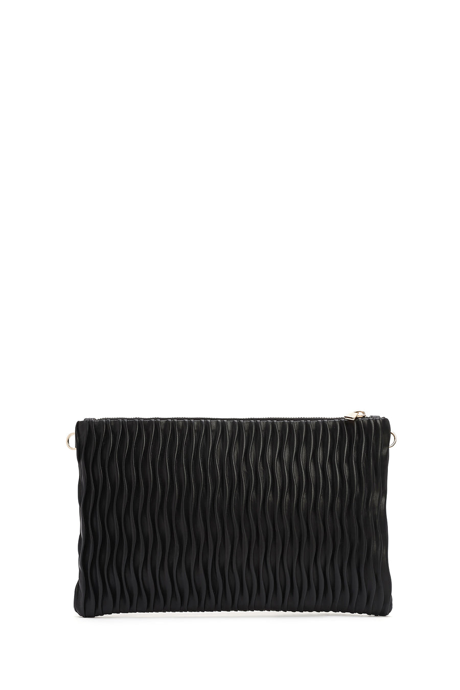 Women's Black Long Chain Strap Printed Clutch Bag