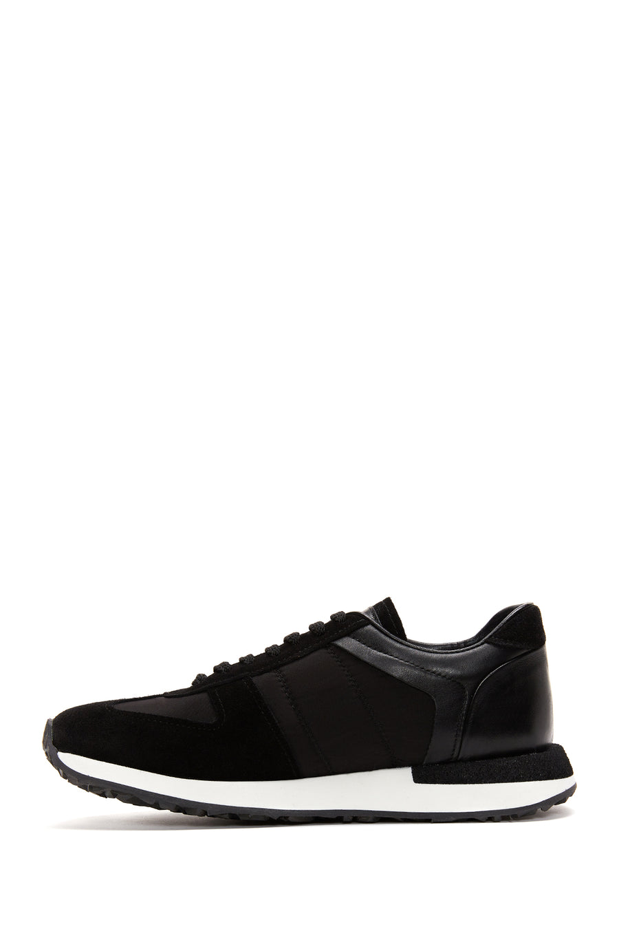 Erkek Siyah Süet Detaylı Sneaker