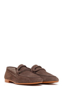 Women's Mink Buckled Suede Leather Masculine Loafer | Derimod