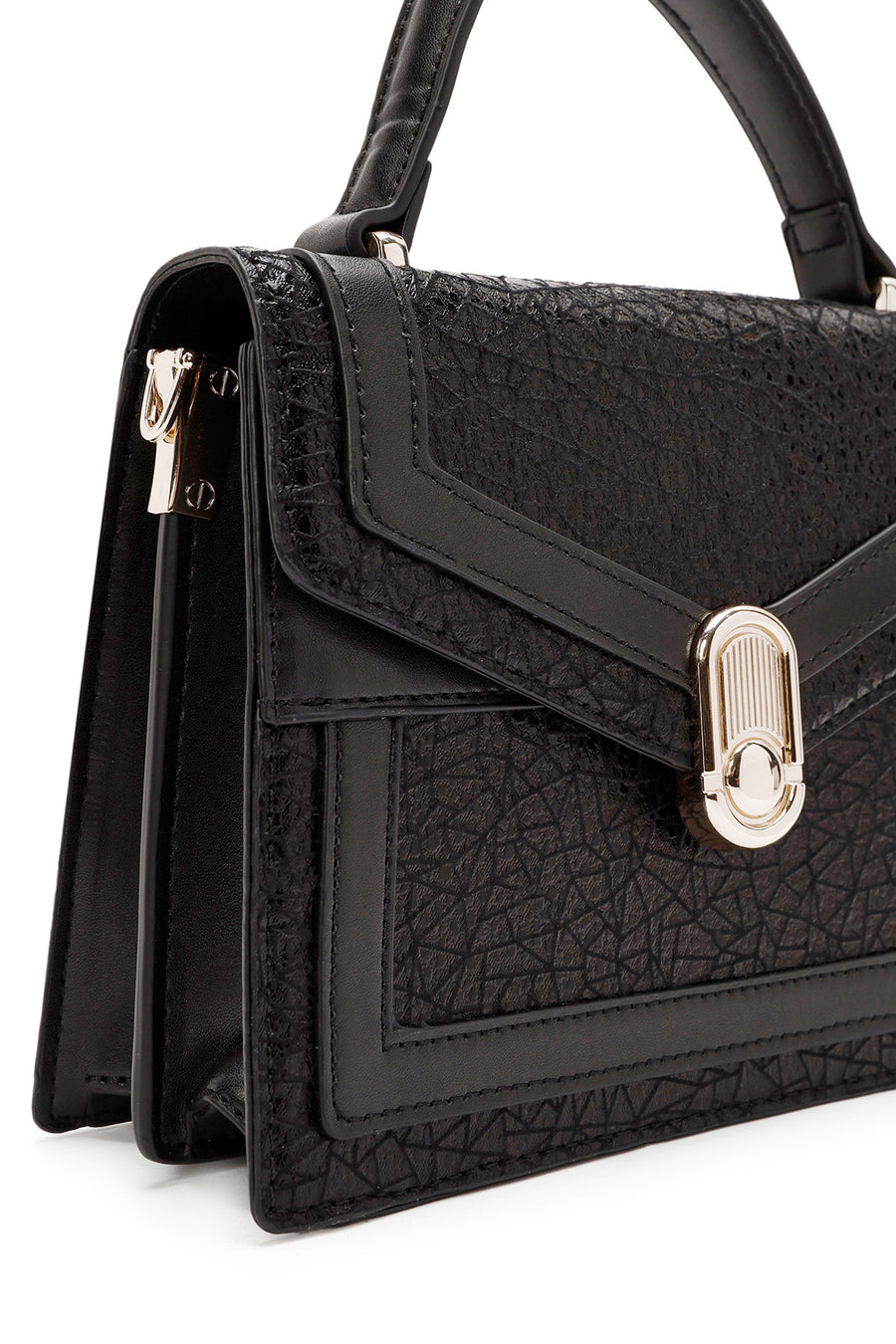 Women's Black Long Strap Printed Shoulder Bag