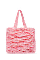 Women's Pink Straw Knitted Shoulder Bag | Derimod