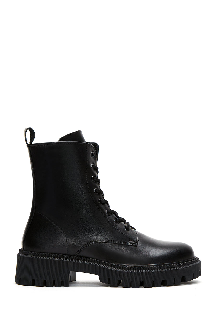 Women's Black Zippered Leather Boots 24WFD510118 | Derimod