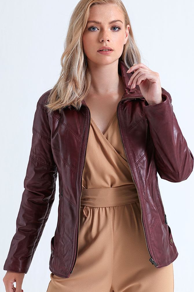 Tara Women's Leather Jacket 18WGD5513ZR | Derimod