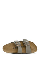 Birkenstock Men's Gray Double Buckle Arizona Eva Slippers | Derimod