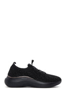 Women's Black Stone Thick Soled Sneaker | Derimod