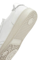 Women's White Lace-Up Leather Sneaker | Derimod