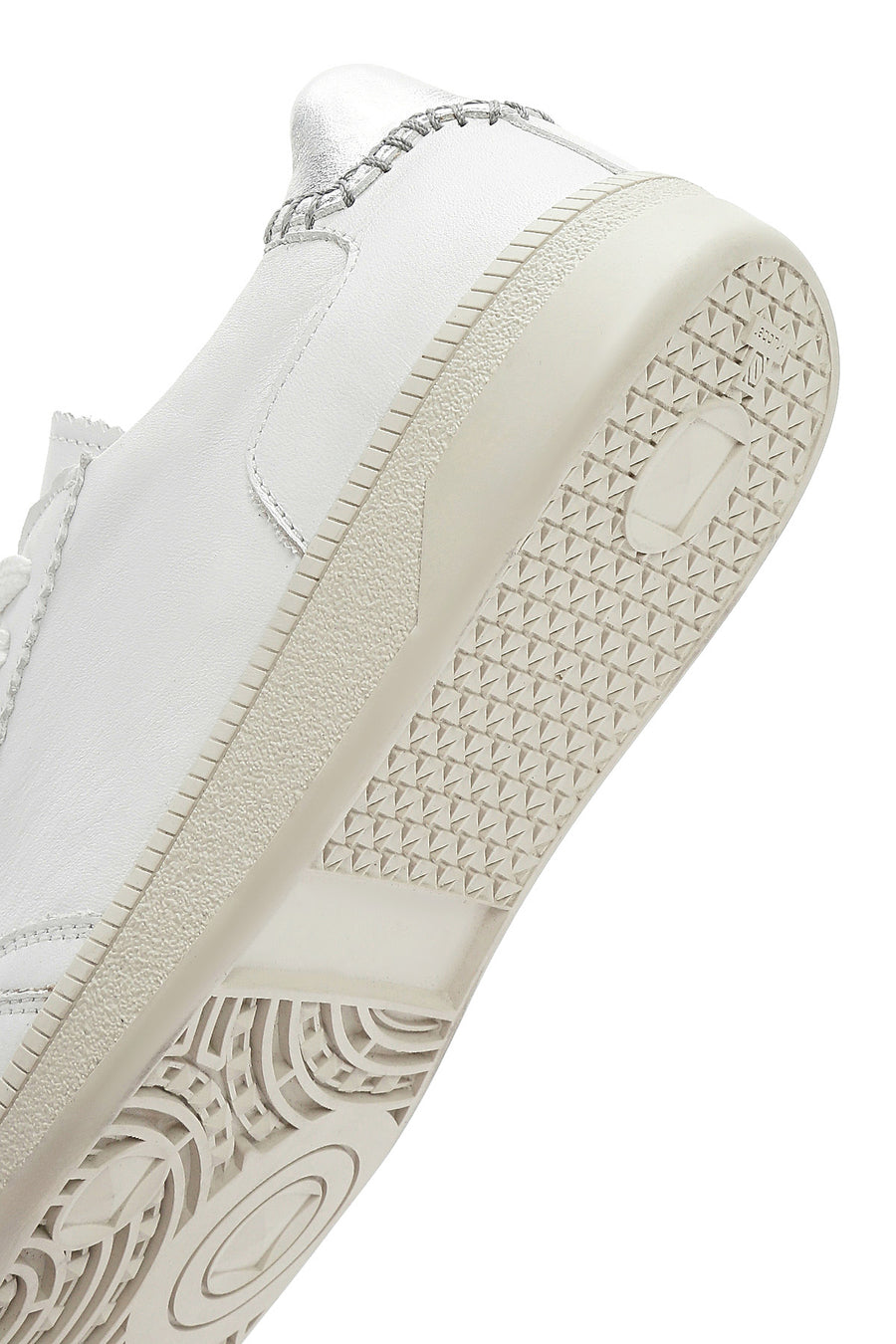 Women's White Lace-Up Leather Sneaker
