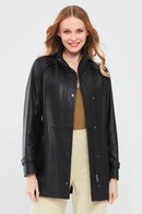 Whitney Women's Black Regular Leather Jacket | Derimod