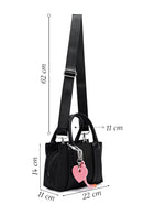 Women's Black Long Strap Accessory Fabric Handbag | Derimod