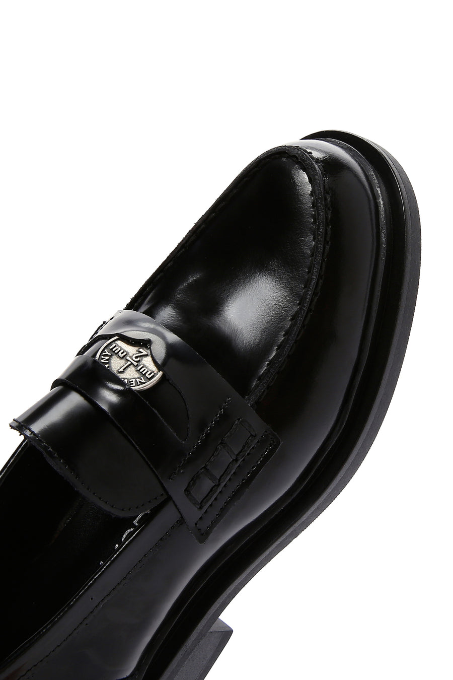 Kadın Siyah Deri Rugan Maskülen Loafer