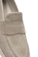 Women's Beige Suede Leather Loafer | Derimod