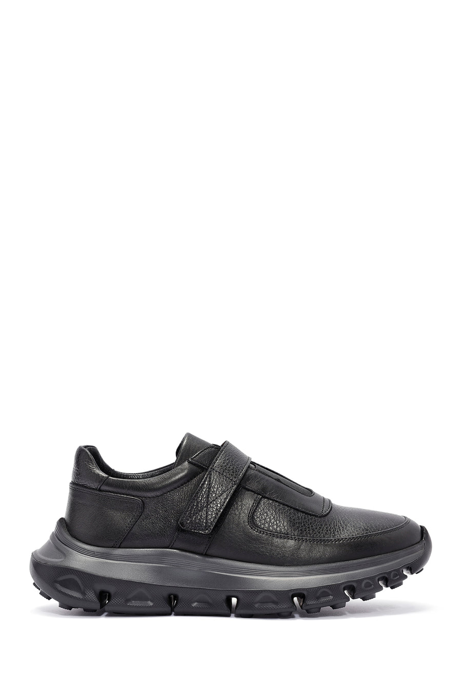 Men's Black Leather Strap Sneakers 24WFD640914 | Derimod
