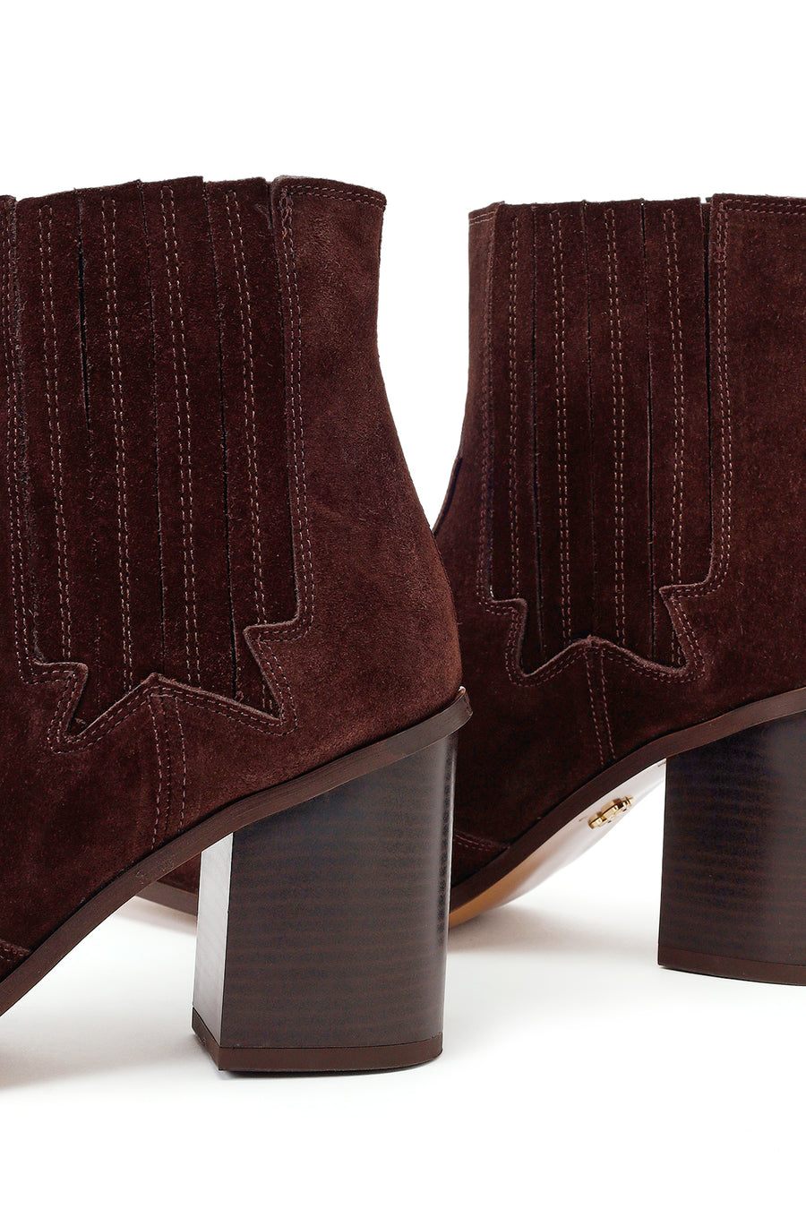 Woman Brown Chunky-Heeled Suede Cowboy Boots