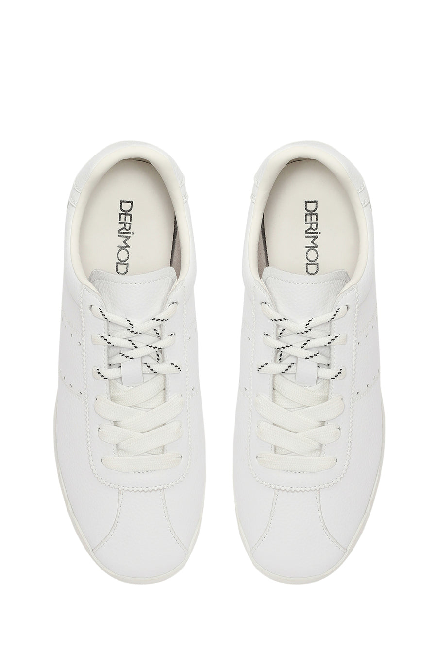 Kadın Beyaz Bağcıklı Deri Sneaker