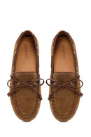Women's Tan Suede Leather Loafer | Derimod