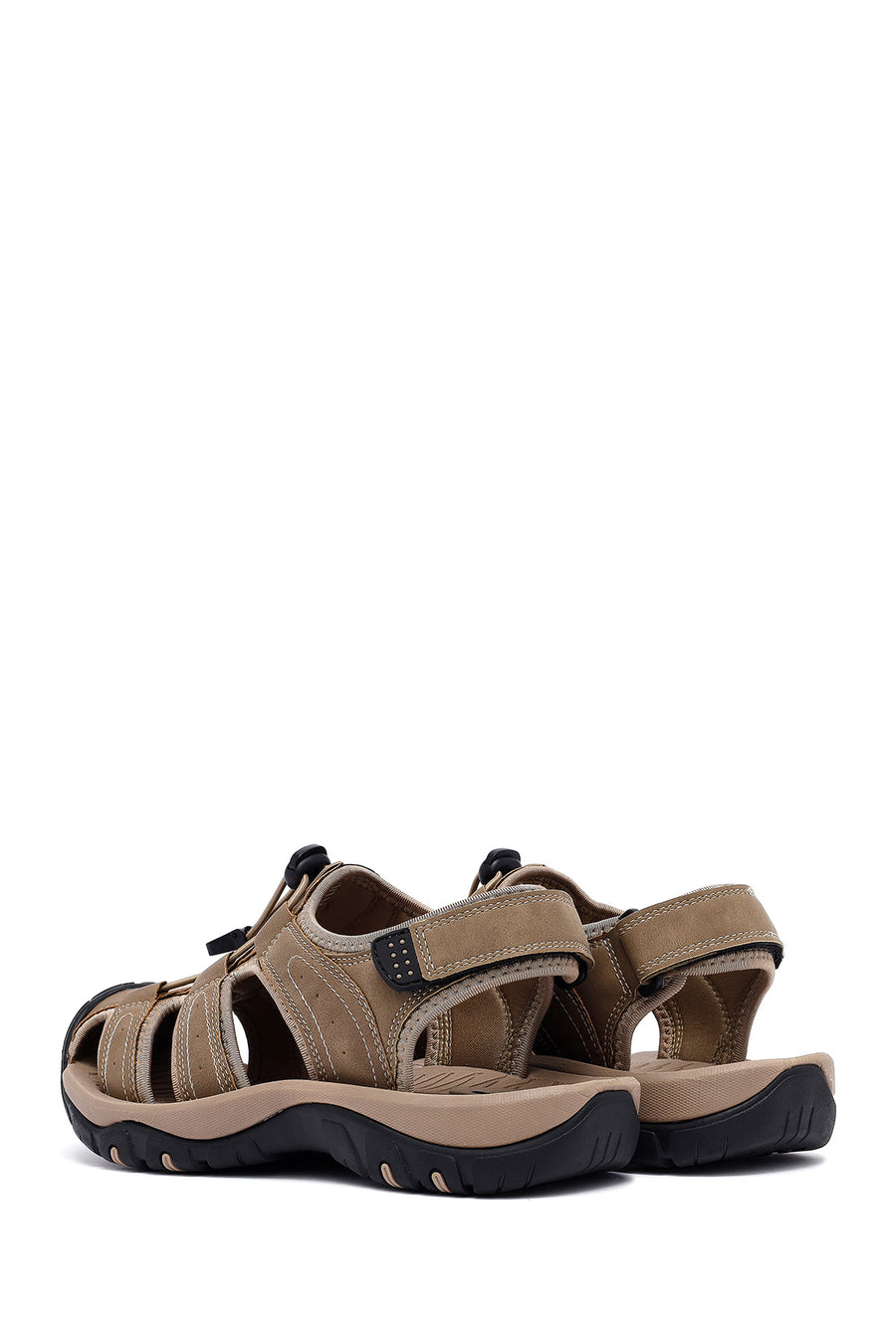 Men's Beige Leather Sandals