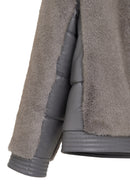 Prague Women's Grey Hooded Teddy Leather Jacket | Derimod