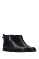 Men's Black Leather Zippered Classic Boots | Derimod