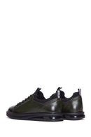 Men's Khaki Leather Casual Sneaker | Derimod