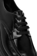 Women's Black Thick Sole Lace-Up Leather Masculine Loafer | Derimod