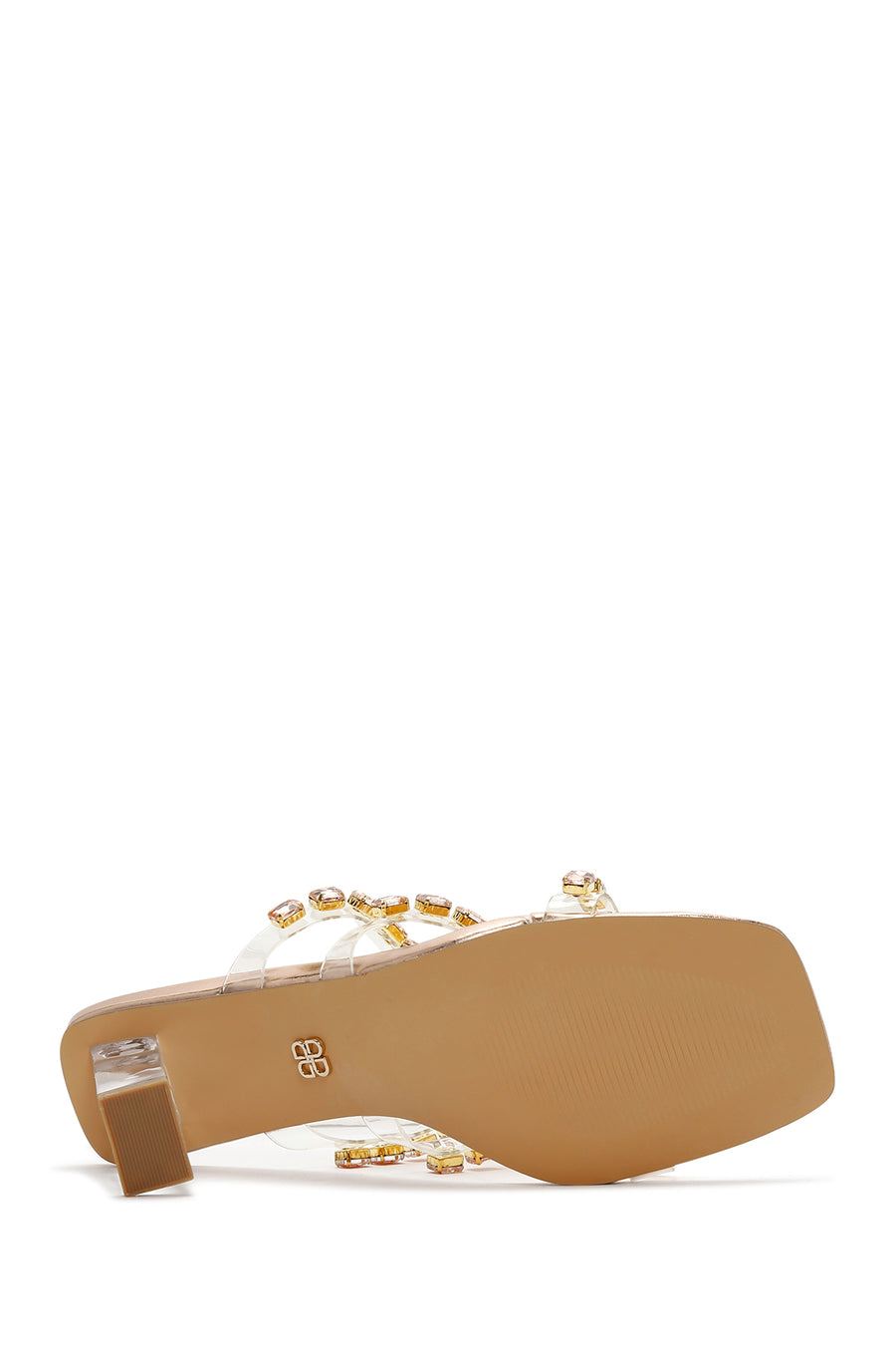 Women's Pink Transparent Thick Heeled Slippers