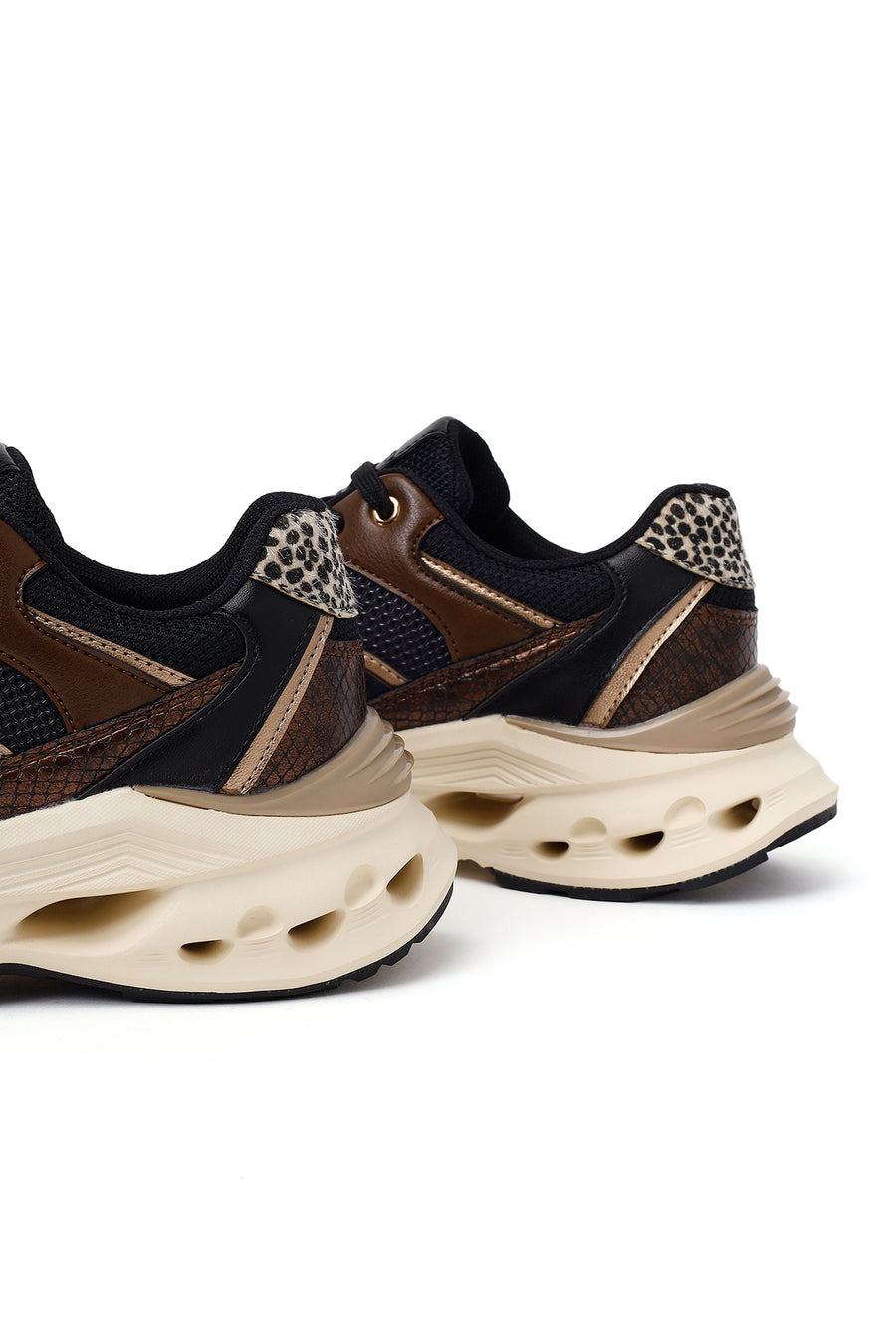 Kadın Kahverengi Bağcıklı Kalın Tabanlı Sneaker