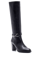 Women's Buckle Detailed Heeled Boots | Derimod