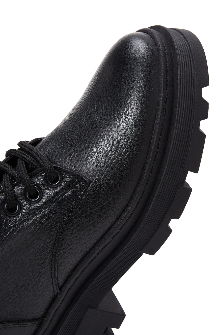 Women's Black Thick Soled Leather Boots