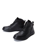 Men's Black Leather Casual Boots | Derimod