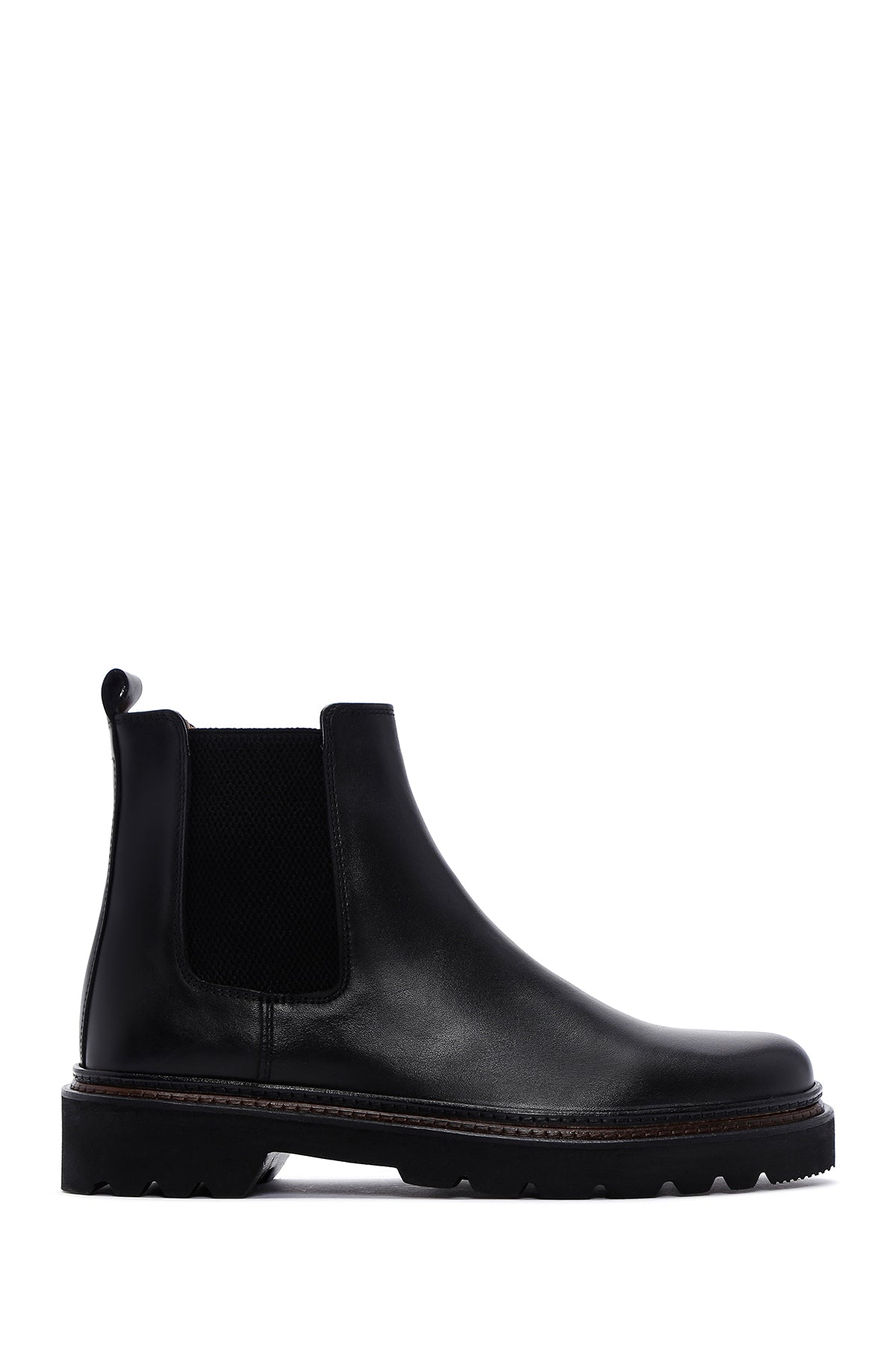 Men's Black Leather Chelsea Boots 23WFD641418 | Derimod