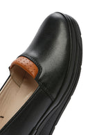 Kadın Siyah Dolgu Topuklu Deri Comfort Loafer | Derimod