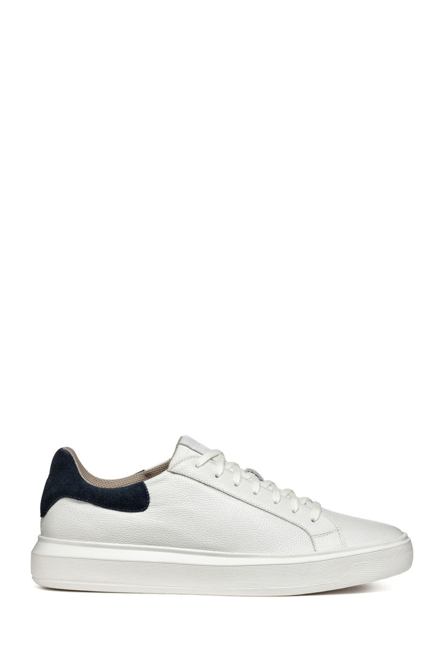 Geox Men's White Deiven Lace-up Leather Casual Sneaker U455WD00047C0899 | Derimod