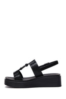 Women's Black Ankle Strap Thick Soled Sandals | Derimod