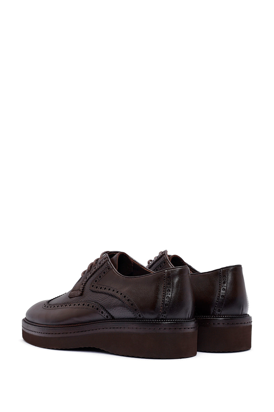 
Men's Brown Lace-Up Leather Casual Shoes
