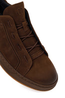 Erkek Kahverengi Bağcıklı Nubuk Deri Sneaker | Derimod