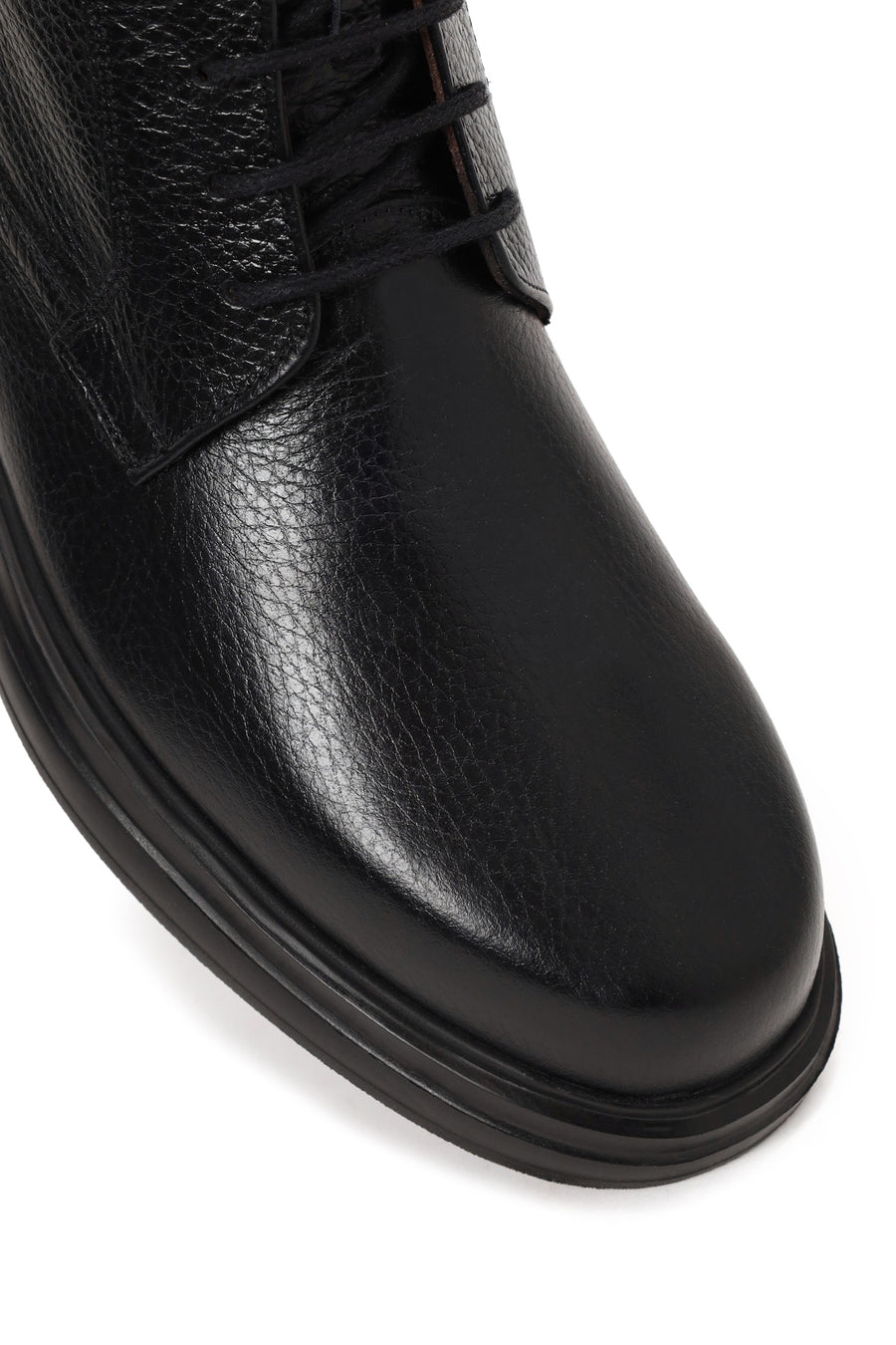 Male Black Lace-Up Zip Closure Leather Casual Boots
