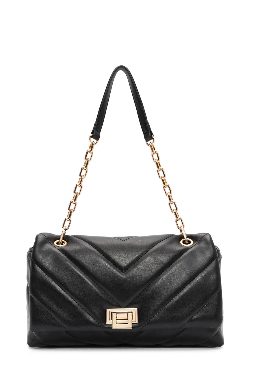 Women's Black Chain Strap Quilted Shoulder Bag 24WBD2729KP | Derimod