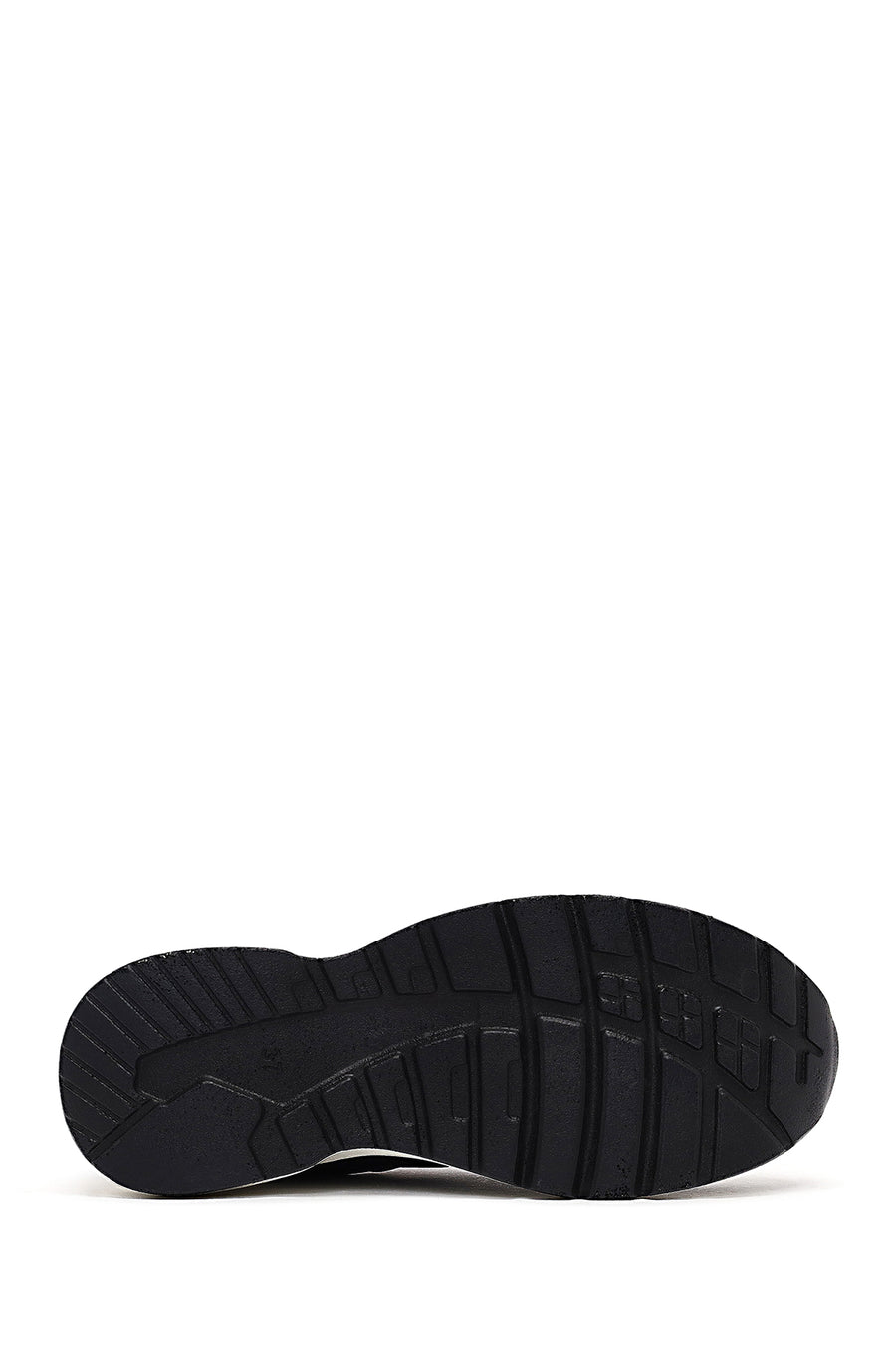 Kadın Siyah Bağcıklı Fermuar Detaylı Dolgu Topuklu Deri Sneaker
