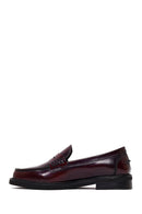 Kadın Bordo Deri Maskülen Loafer | Derimod
