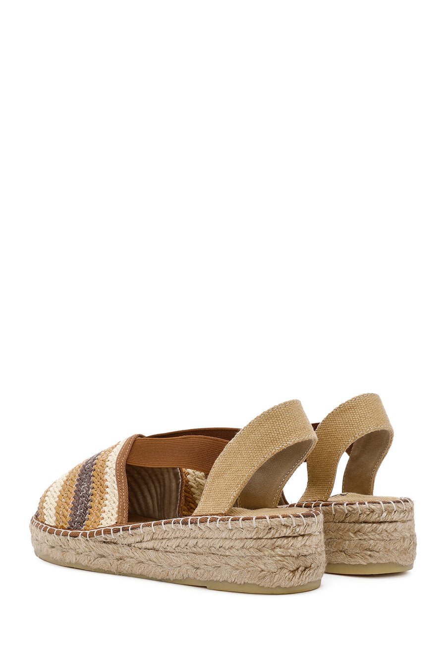 Women's Multicolored Thick-Soled Straw Espadrille Sandals