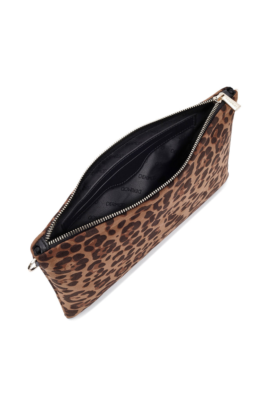 Women's Leopard Long Strap Suede Clutch Bag